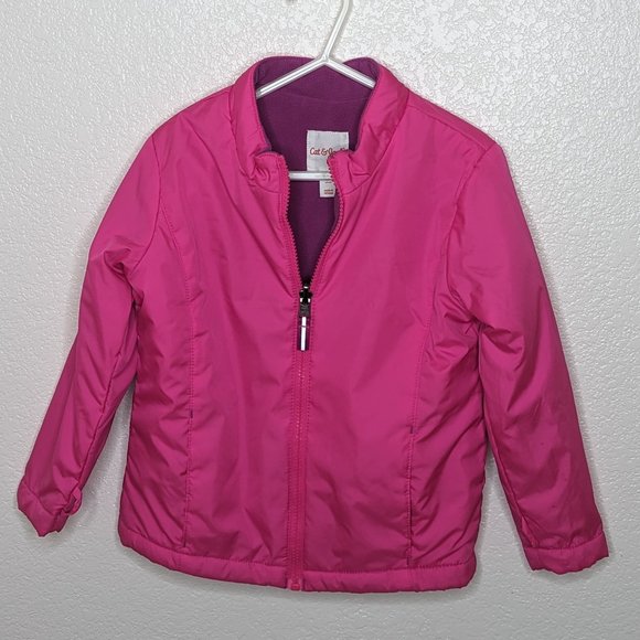 Cat & Jack Fuchsia Pink Jacket with Purple Fleece Lining (5T) - Picture 1 of 5